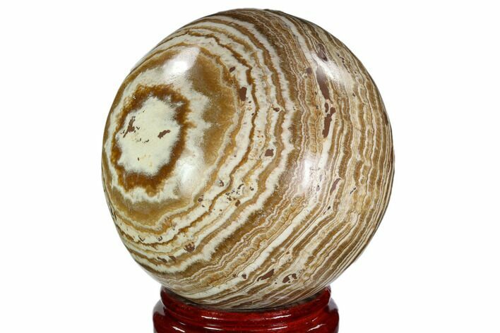 Polished, Banded Aragonite Sphere - Morocco #105622